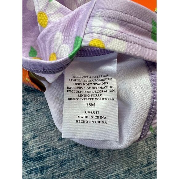 NWT! Penelope Mack Lavender White Daisy Swimsuit 18 Months - Picture 3 of 4